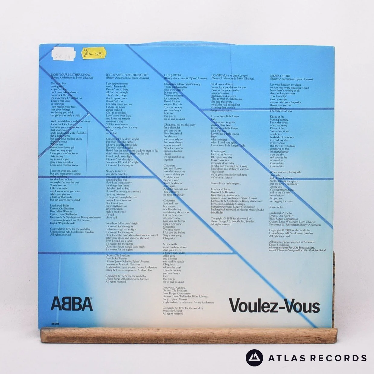 ABBA - Voulez-Vous - Lyric Sheet LP Vinyl Record - VG+/EX - Image 3