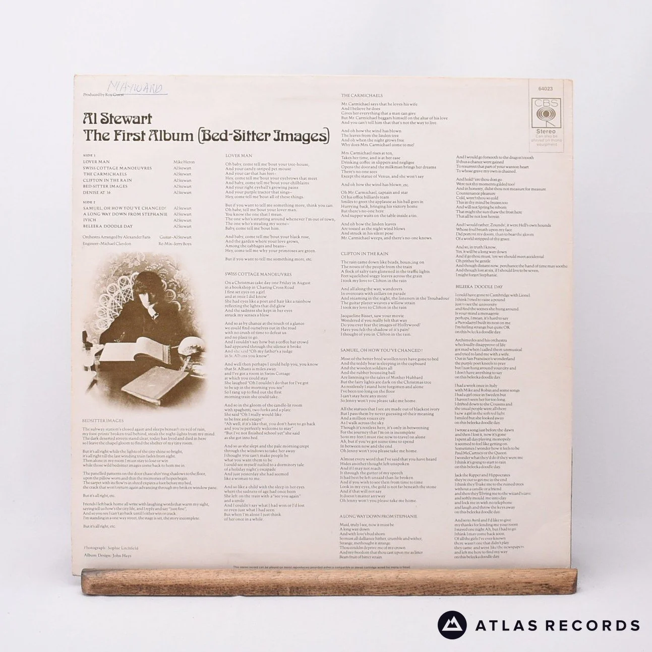 Al Stewart - The First Album (Bed-Sitter Images) - LP Vinyl Record - VG+/EX - Image 2