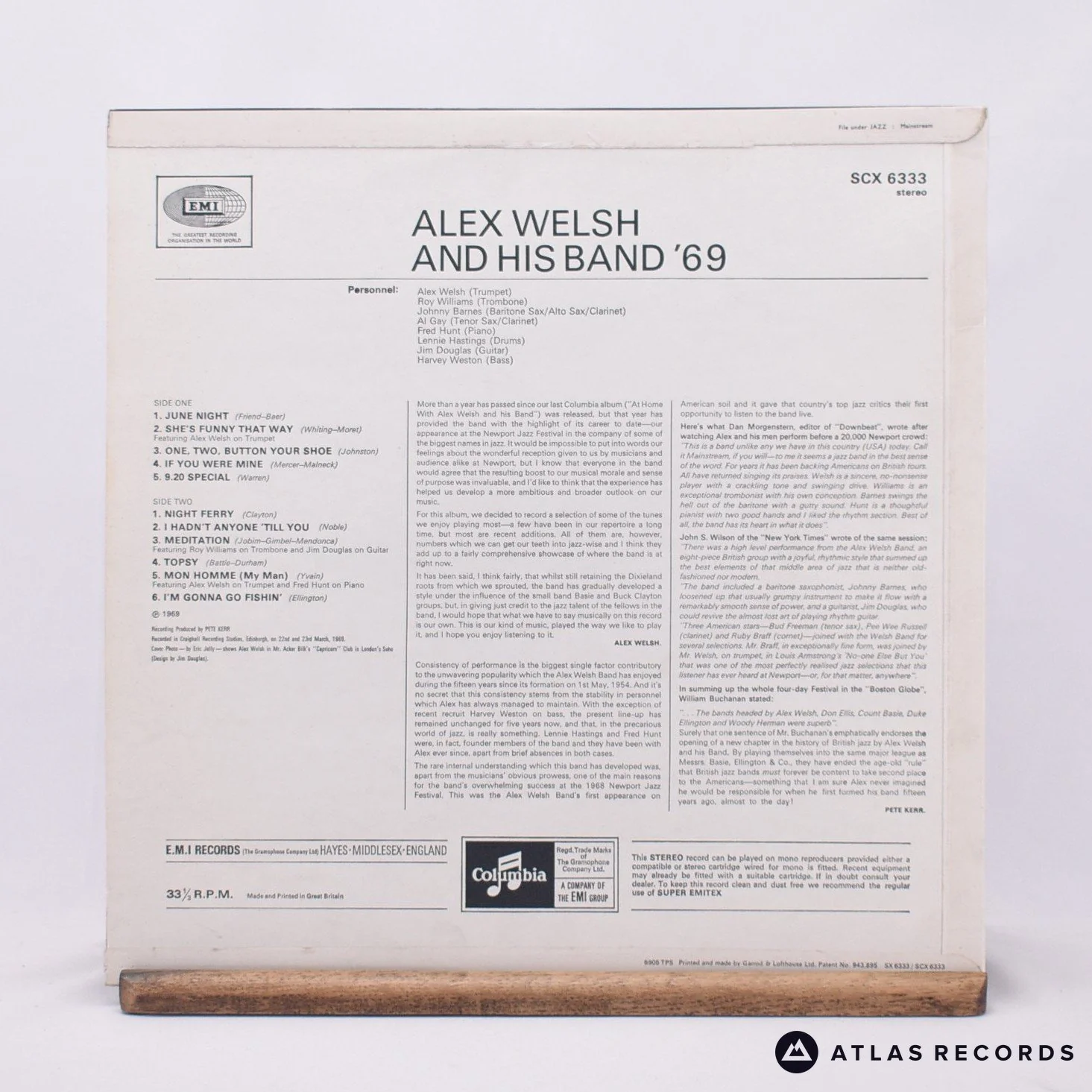 Alex Welsh & His Band - '69 - LP Vinyl Record - EX/EX - Image 2