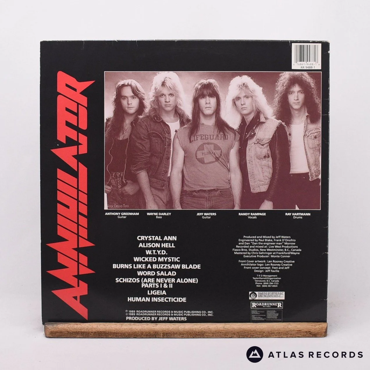 Annihilator - Alice In Hell - Canada LP Vinyl Record - VG+/VG+ - Image 2