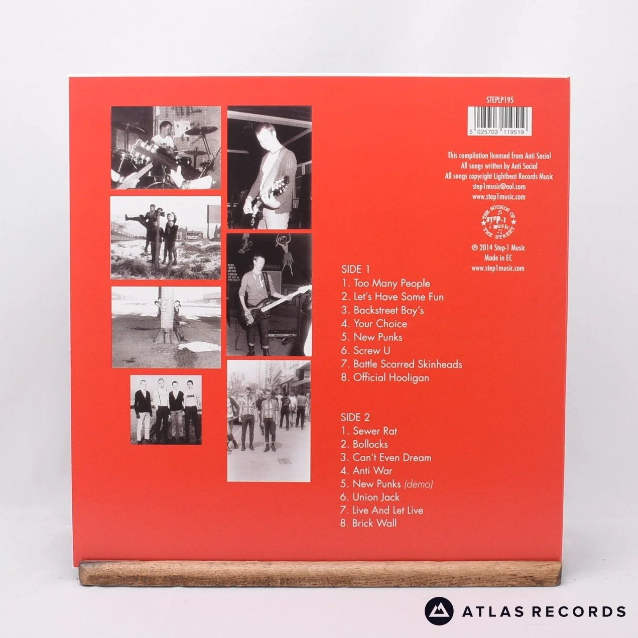 Antisocial - Battle Scarred Skinheads - Reissue A B LP Vinyl Record - NM/NM - Image 2