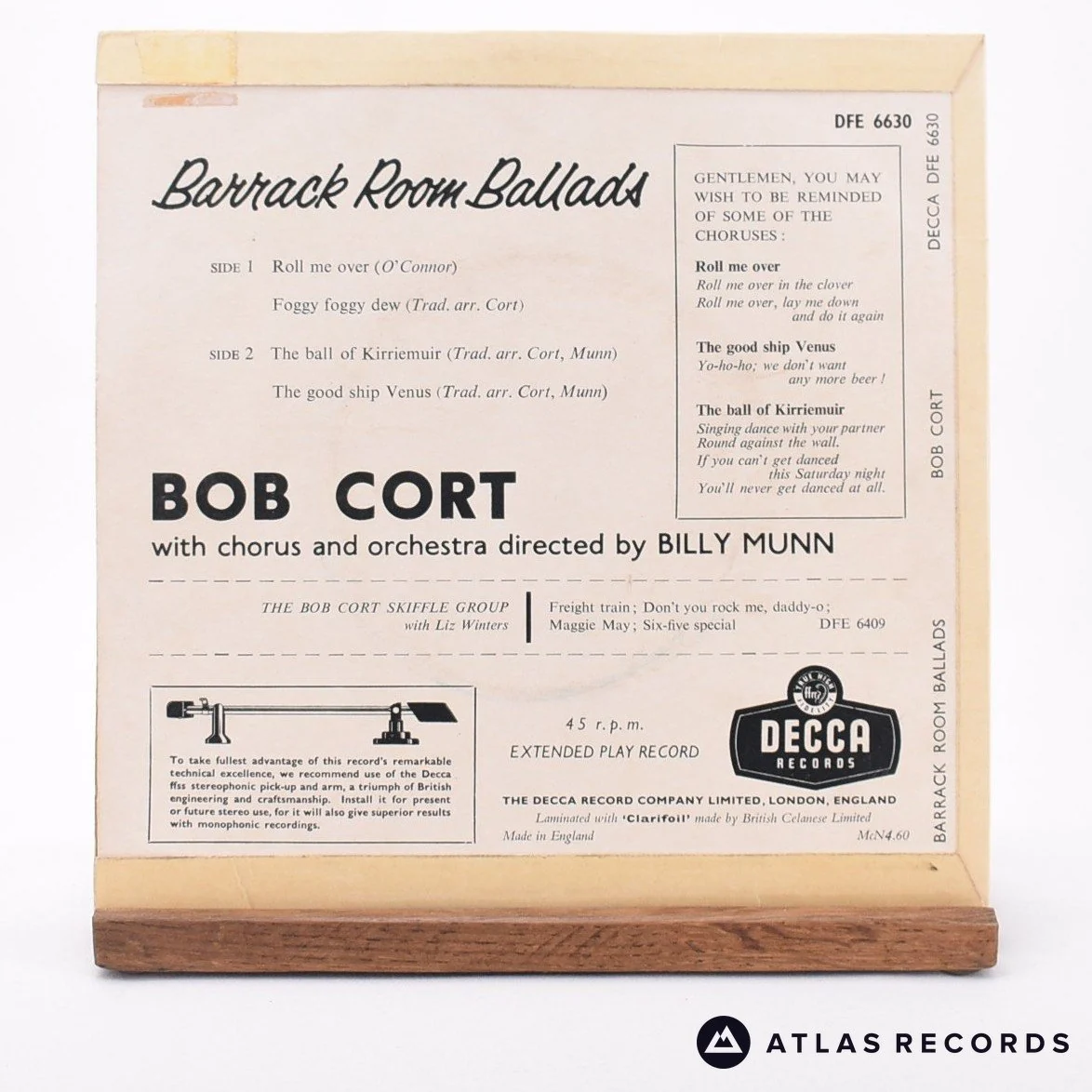 Bob Cort - Barrack Room Ballads - 7" EP Vinyl Record - EX/VG - Image 2
