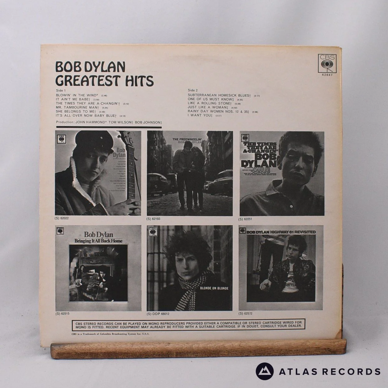 Bob Dylan - Greatest Hits - Reissue A4 B3 LP Vinyl Record - VG+/VG+ - Image 2