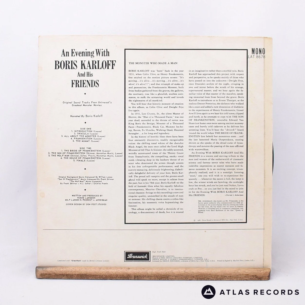Boris Karloff - An Evening With Boris Karloff And His Friends - LP Vinyl Record - Image 2