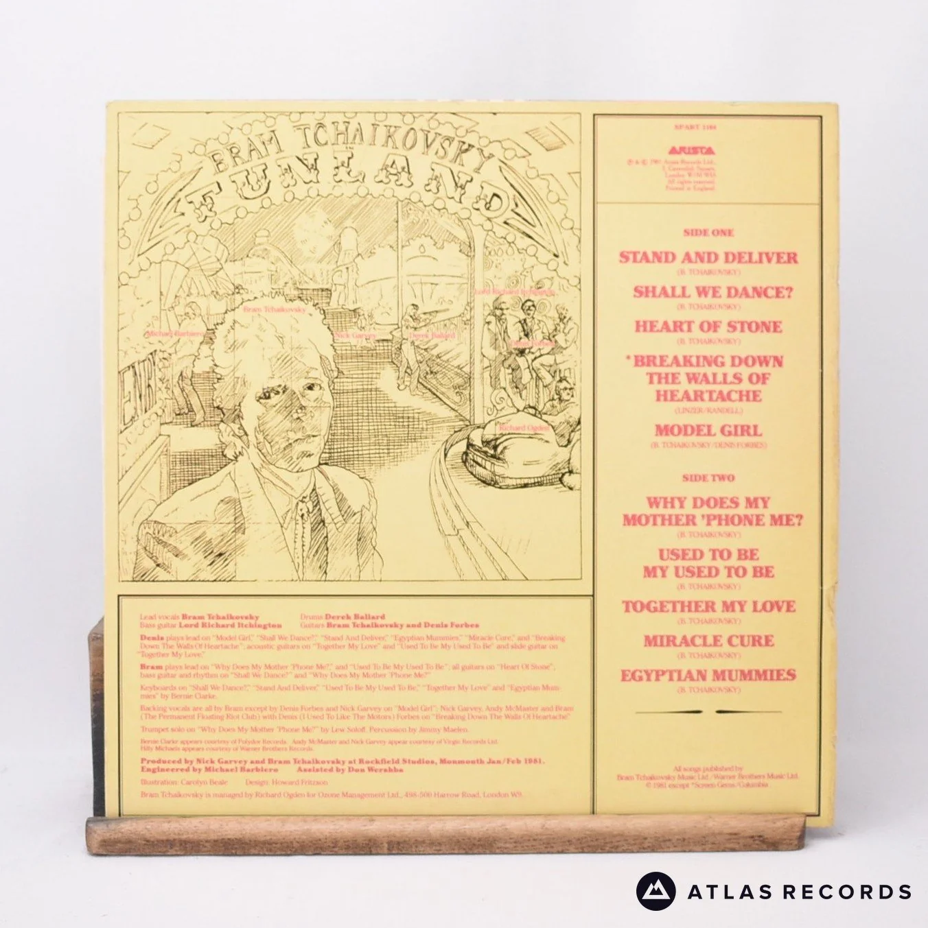 Bram Tchaikovsky - Funland - LP Vinyl Record - EX/EX - Image 2
