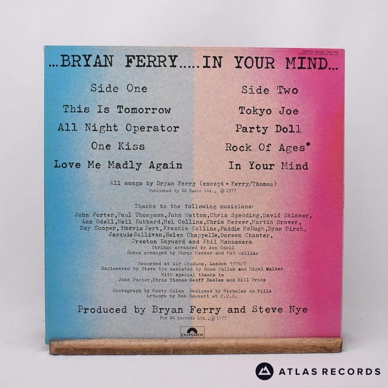 Bryan Ferry - In Your Mind - LP Vinyl Record - EX/VG+ - Image 2
