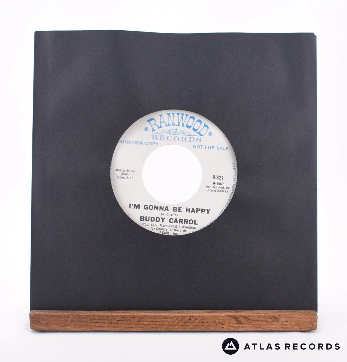 Buddy Carroll - I'm Gonna Be Happy / Beyond Love - Promo 7" Vinyl Record - VG