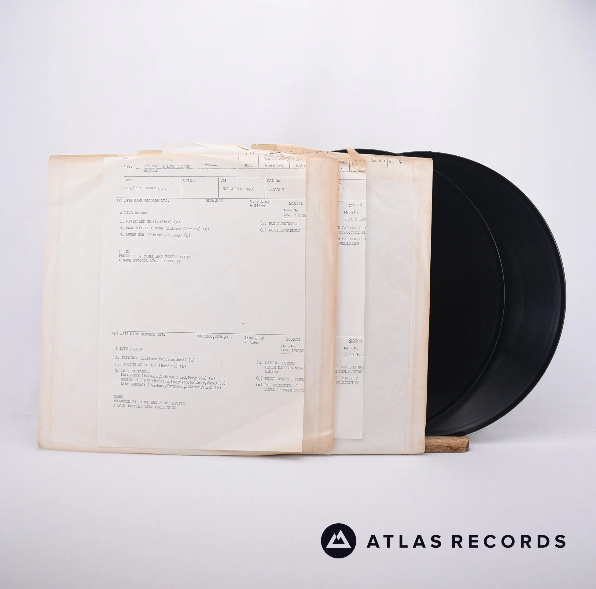 Camel - A Live Record - Test Press 2 x LP Vinyl Record - EX