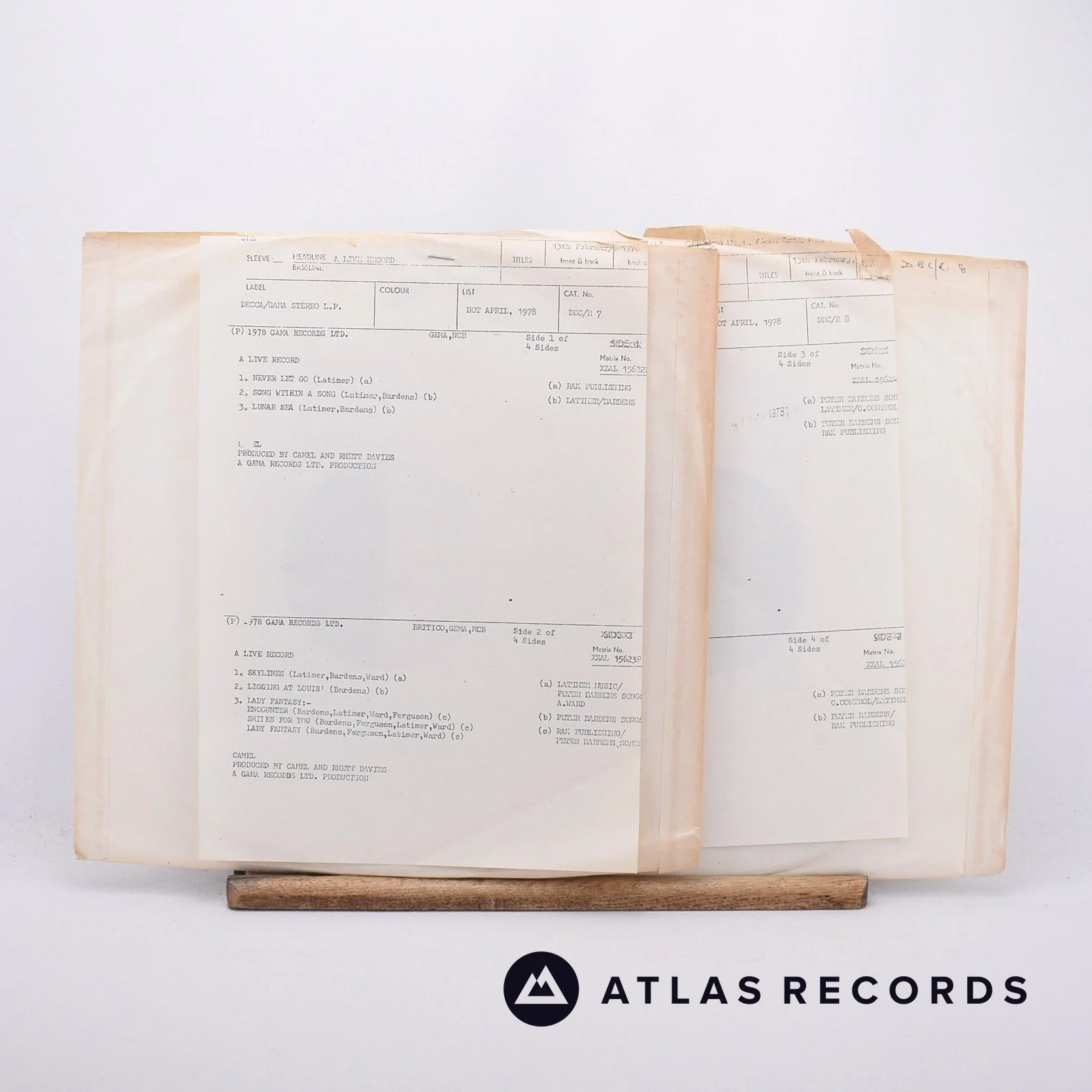 Camel - A Live Record - Test Press 2 x LP Vinyl Record - EX - Image 2