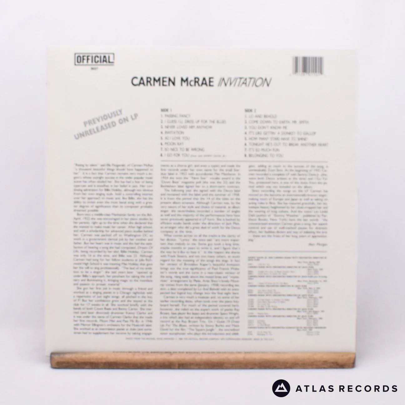 Carmen McRae - Invitation - Denmark LP Vinyl Record - VG+/EX - Image 2
