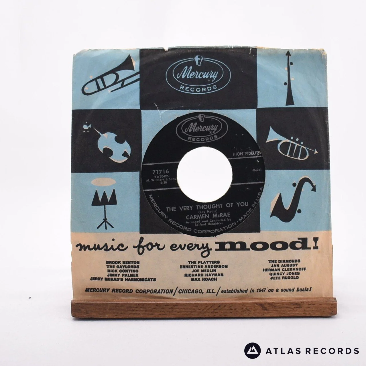 Carmen McRae - The Very Thought Of You / Oh! Look At Me Now - 7" Vinyl Record - VG+/VG+