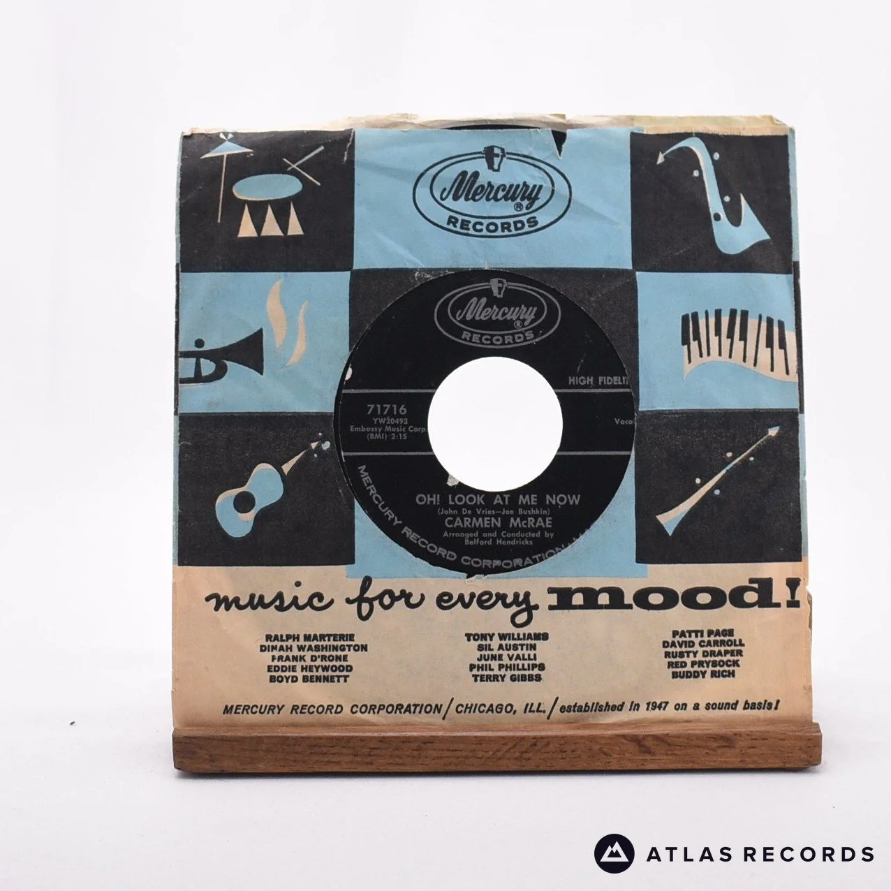 Carmen McRae - The Very Thought Of You / Oh! Look At Me Now - 7" Vinyl Record - VG+/VG+ - Image 2