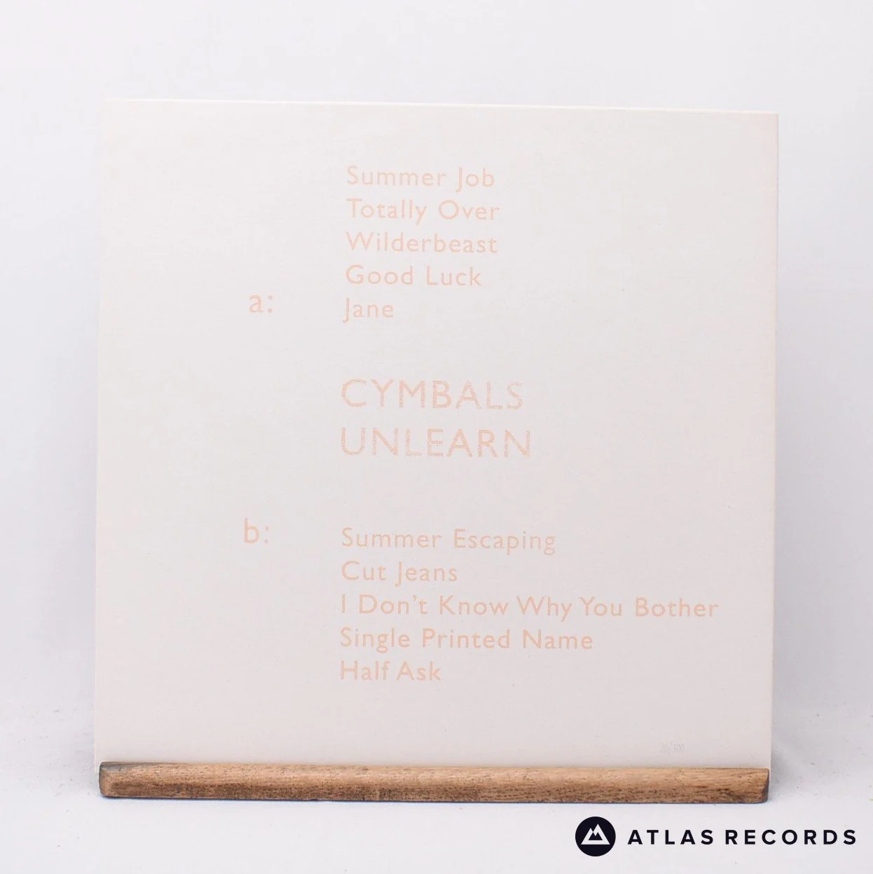 CYMBALS - Unlearn - Limited Edition LP Vinyl Record - EX/EX - Image 2