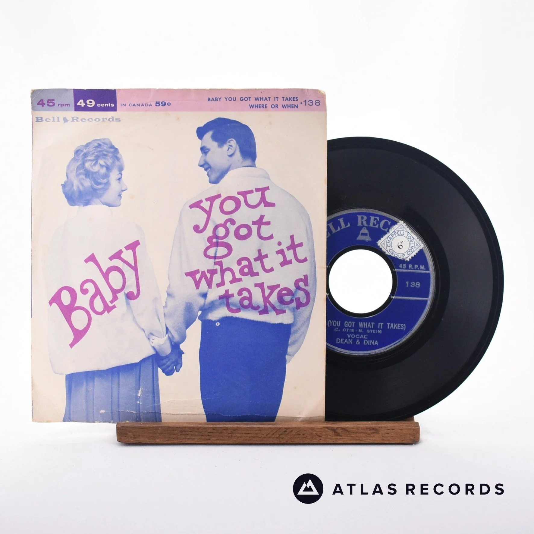 Dean & Dina - Baby (You Got What It Takes) / Where Or When - 7" Vinyl Record - VG+/VG+