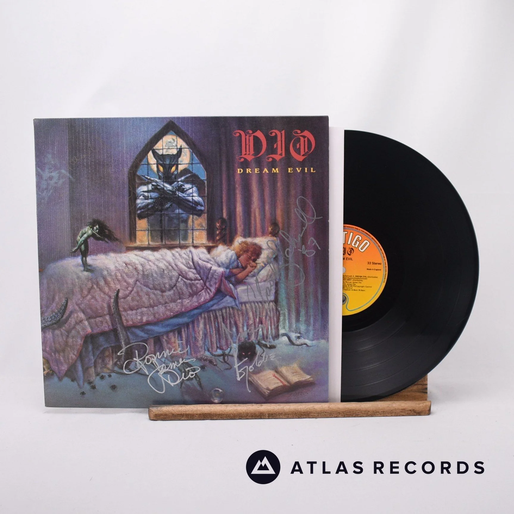 Dio - Dream Evil - Signed A//1 B//1 LP Vinyl Record - EX/EX