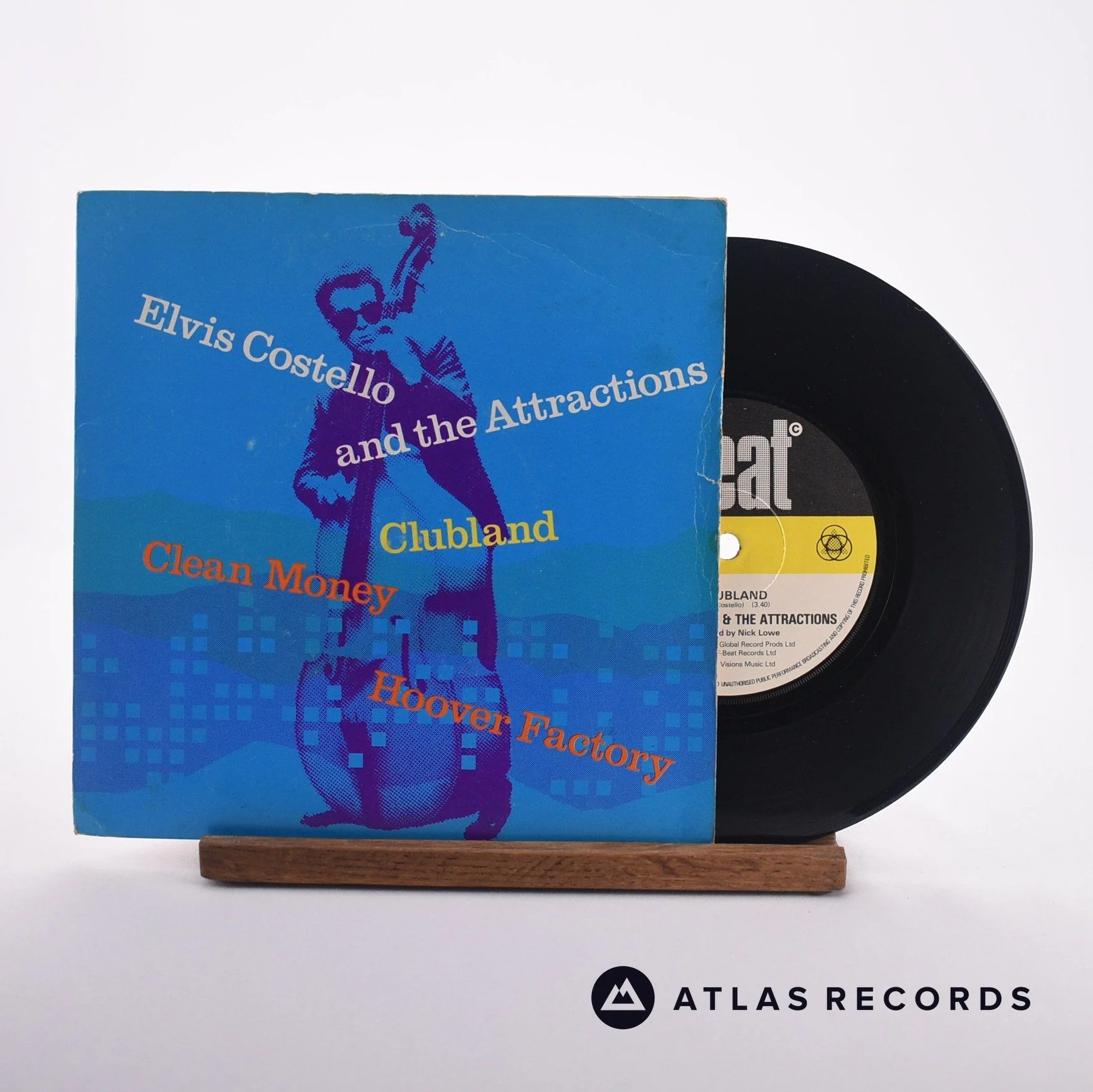 Elvis Costello & The Attractions - Clubland - 7" Vinyl Record - VG+/EX