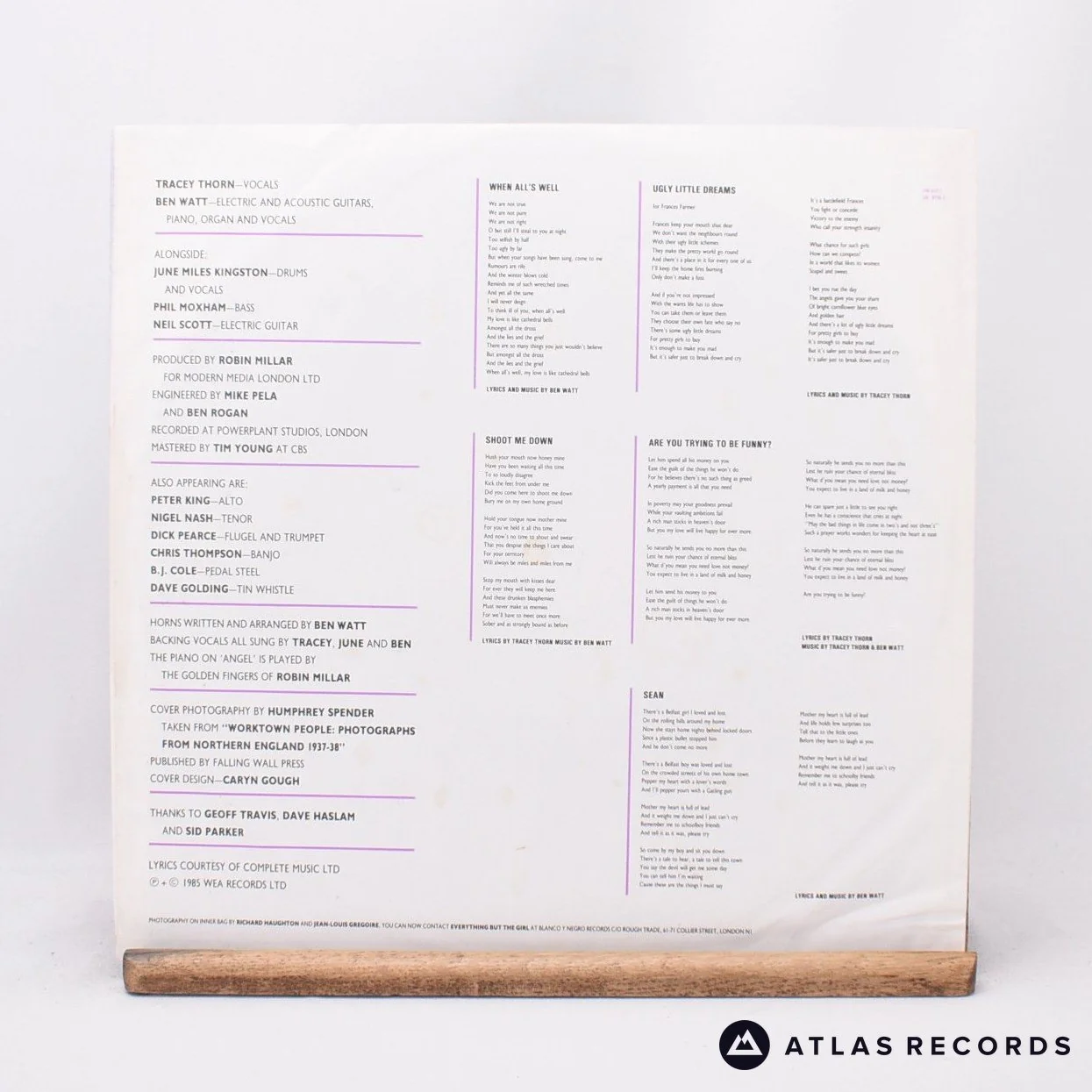 Everything But The Girl - Love Not Money - LP Vinyl Record - VG+/EX - Image 3