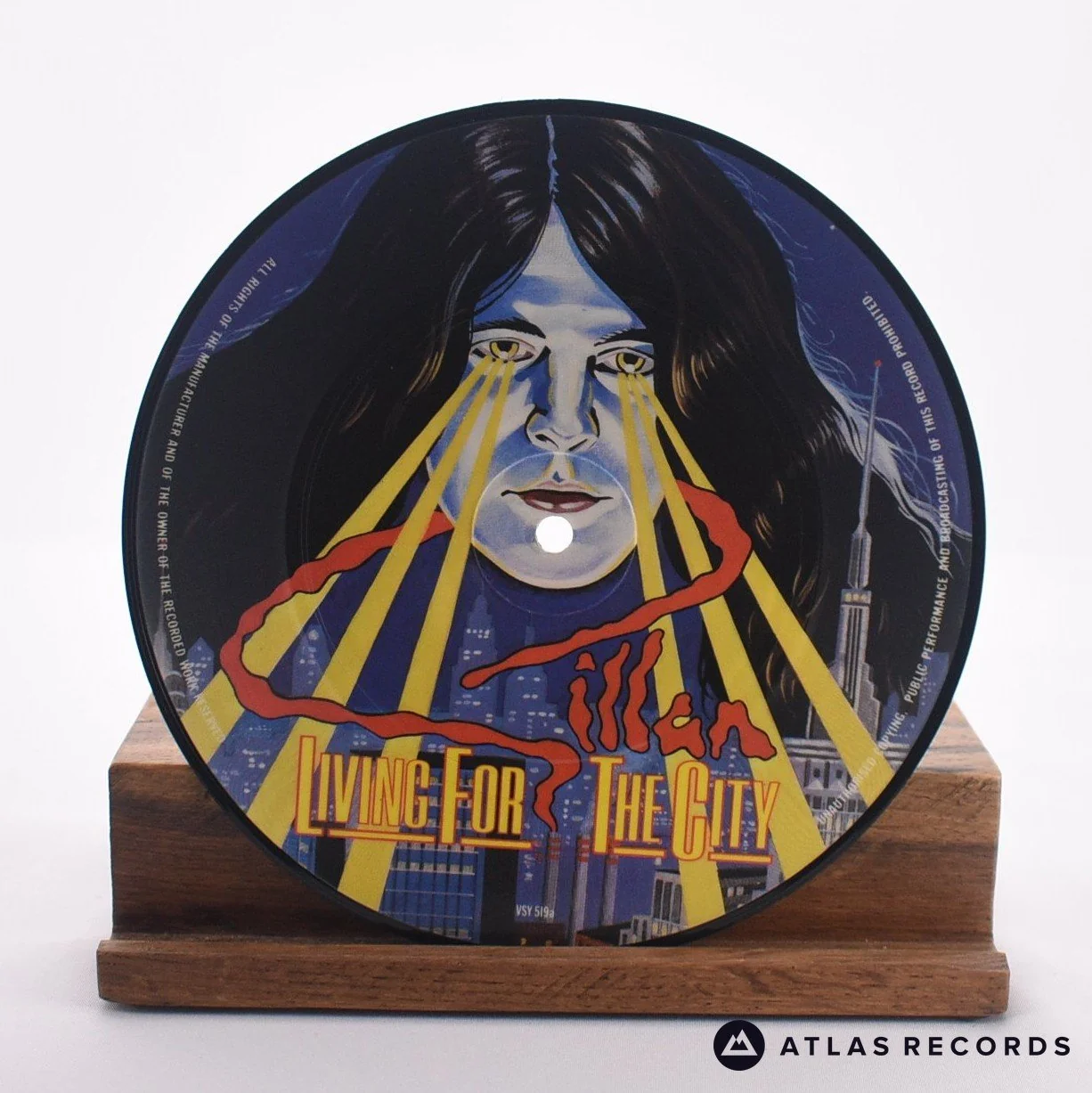Gillan - Living For The City - Mispress Picture Disc 7" Vinyl Record - VG+/VG+