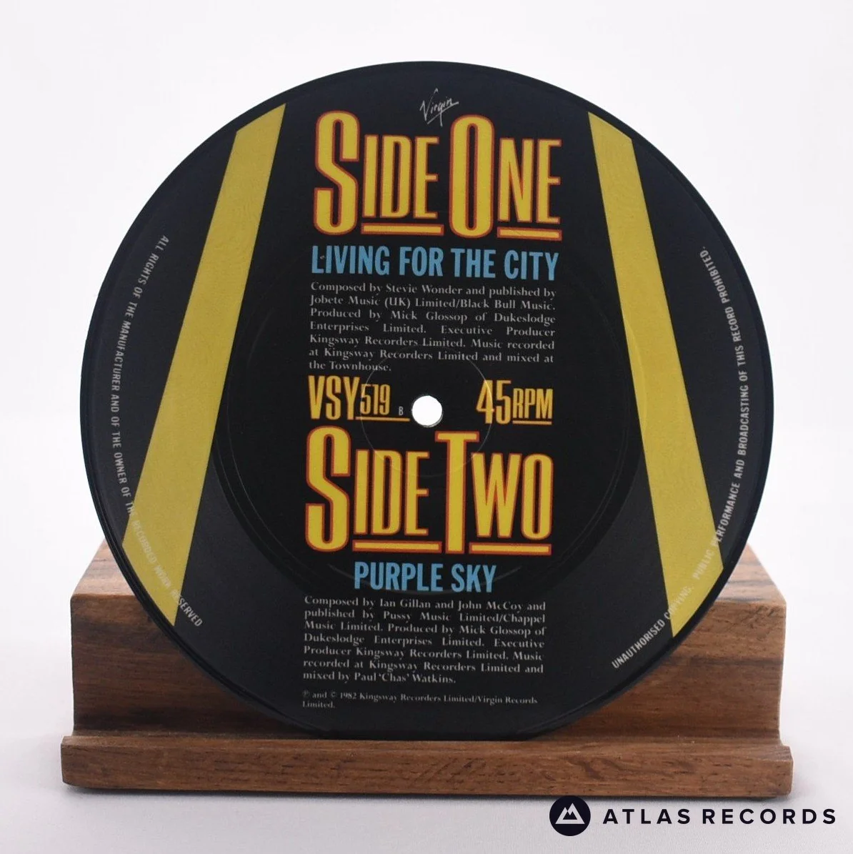 Gillan - Living For The City - Mispress Picture Disc 7" Vinyl Record - VG+/VG+ - Image 2