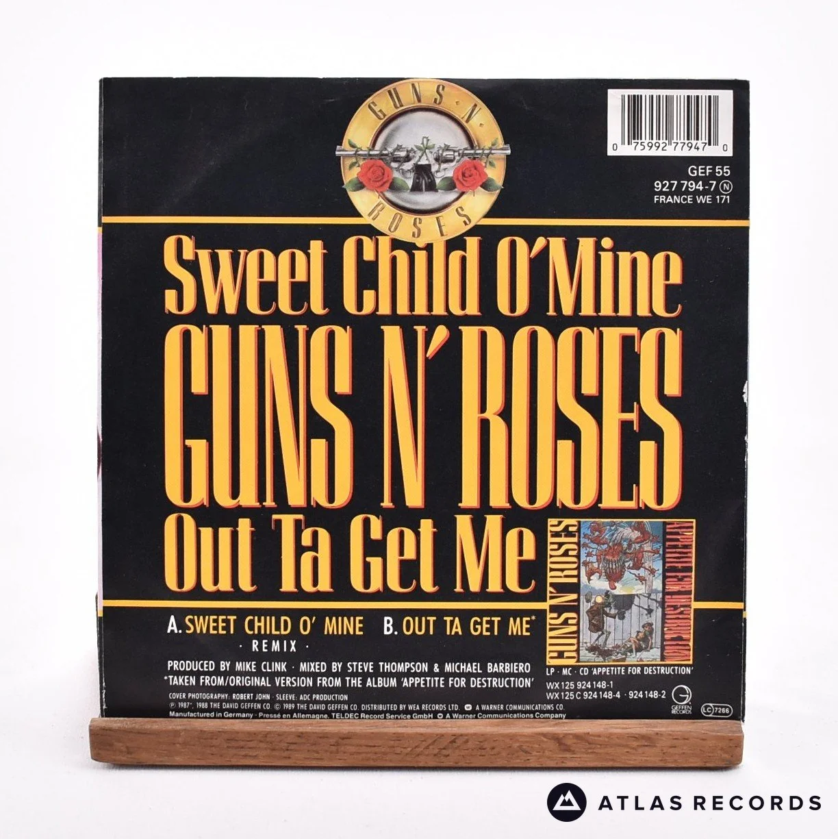 Guns N' Roses - Sweet Child O' Mine - 7" Vinyl Record - EX/EX - Image 2
