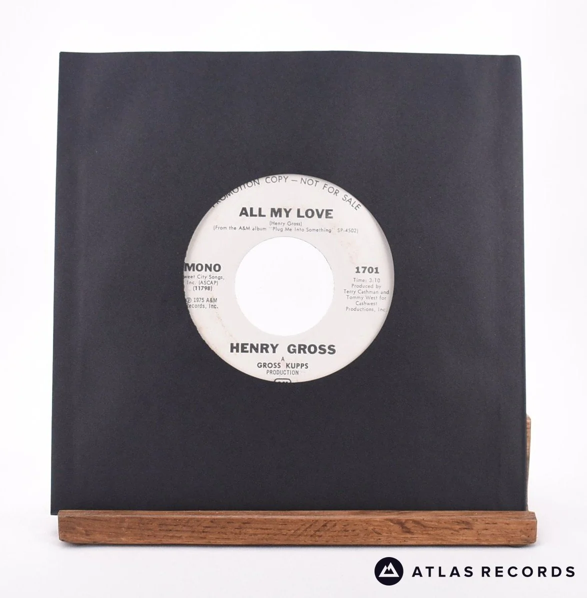 Henry Gross - All My Love - Promo 7" Vinyl Record - VG+