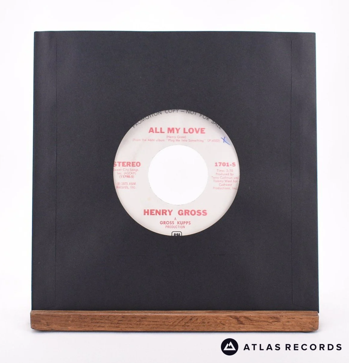 Henry Gross - All My Love - Promo 7" Vinyl Record - VG+ - Image 2