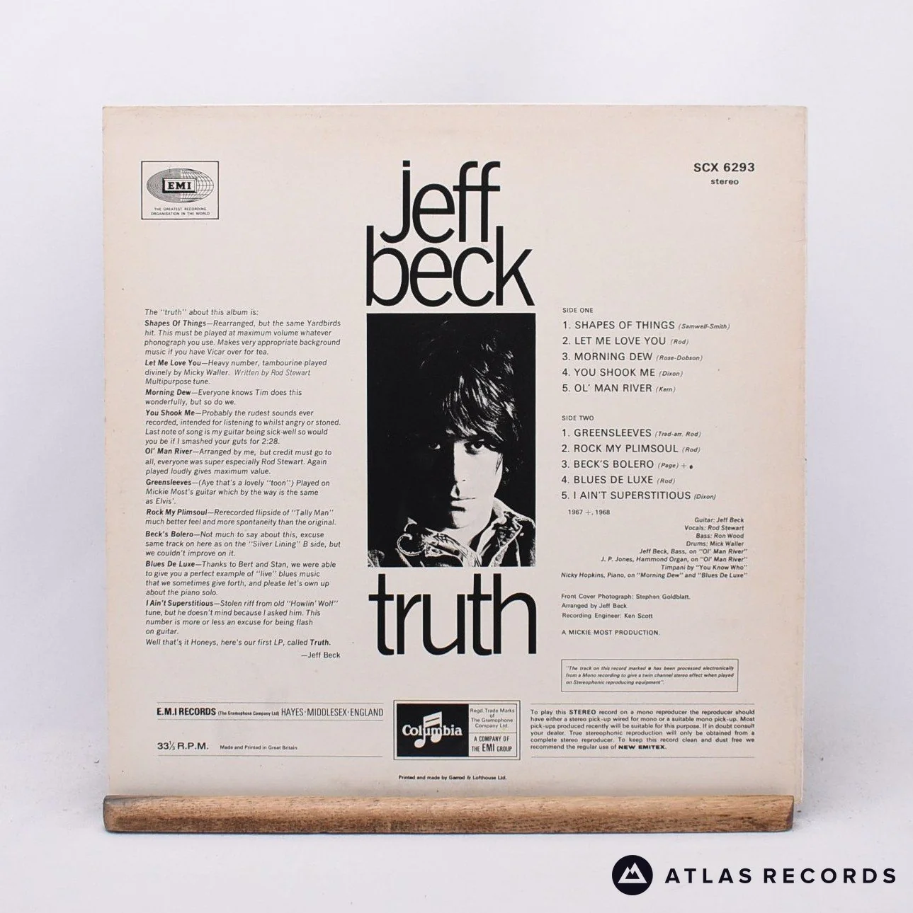 Jeff Beck - Truth - Reissue LP Vinyl Record - VG+/EX - Image 2