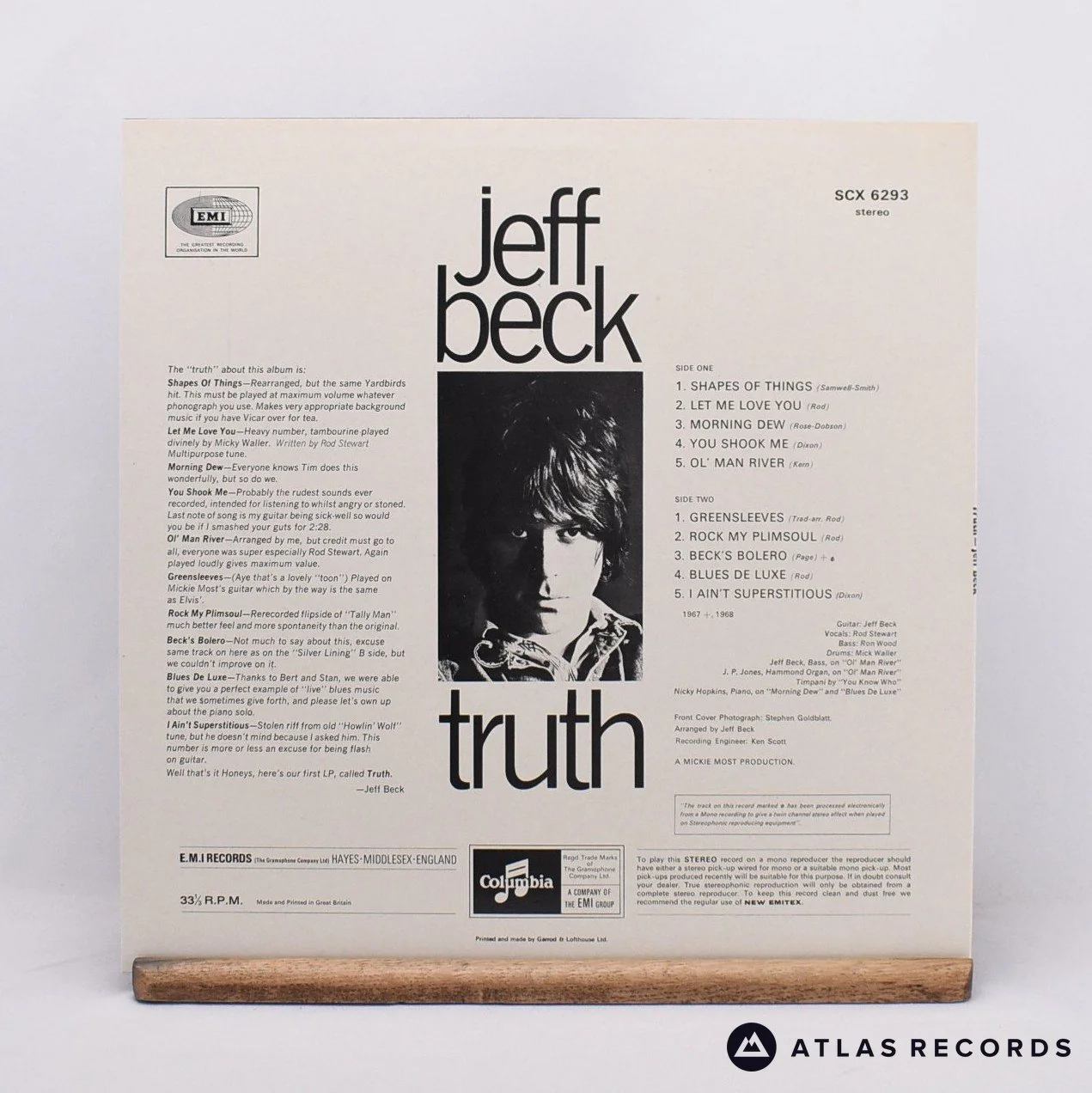 Jeff Beck - Truth - Repress LP Vinyl Record - EX/VG+ - Image 2