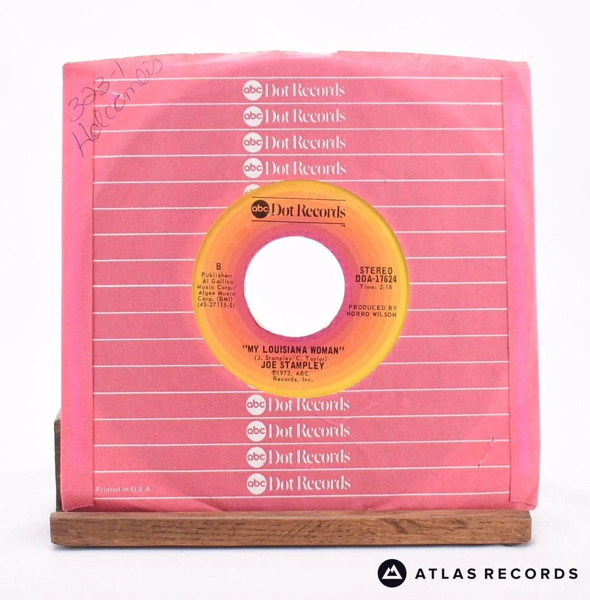 Joe Stampley - All These Things / My Louisiana Woman - 7" Vinyl Record - EX/EX - Image 2