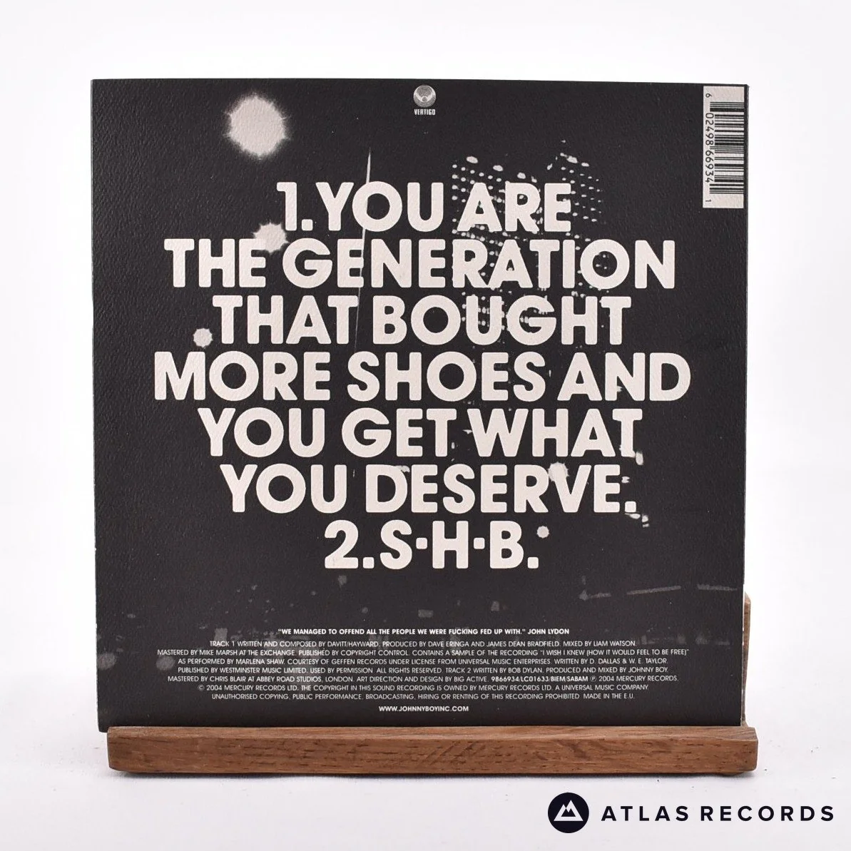 Johnny Boy - You Are The Generation That Bought More Shoes And You Get What You Deserve - 7" Vinyl Record - NM/EX - Image 2