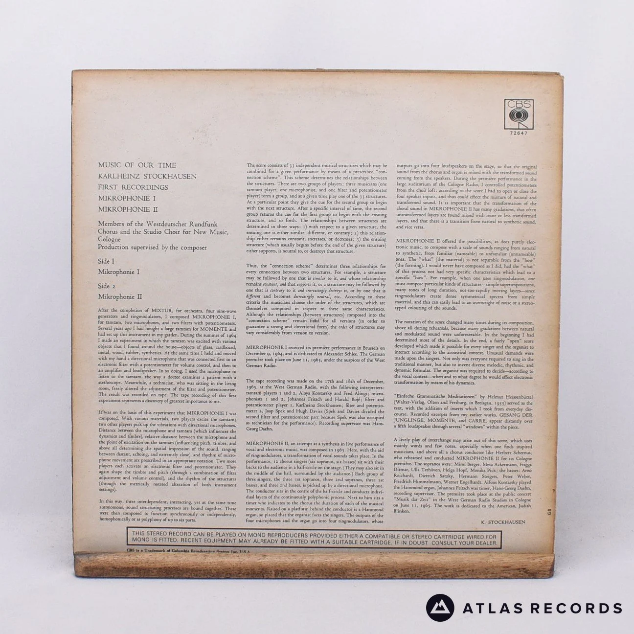 Karlheinz Stockhausen - Mikrophonie I - Mikrophonie II - LP Vinyl Record - Image 2
