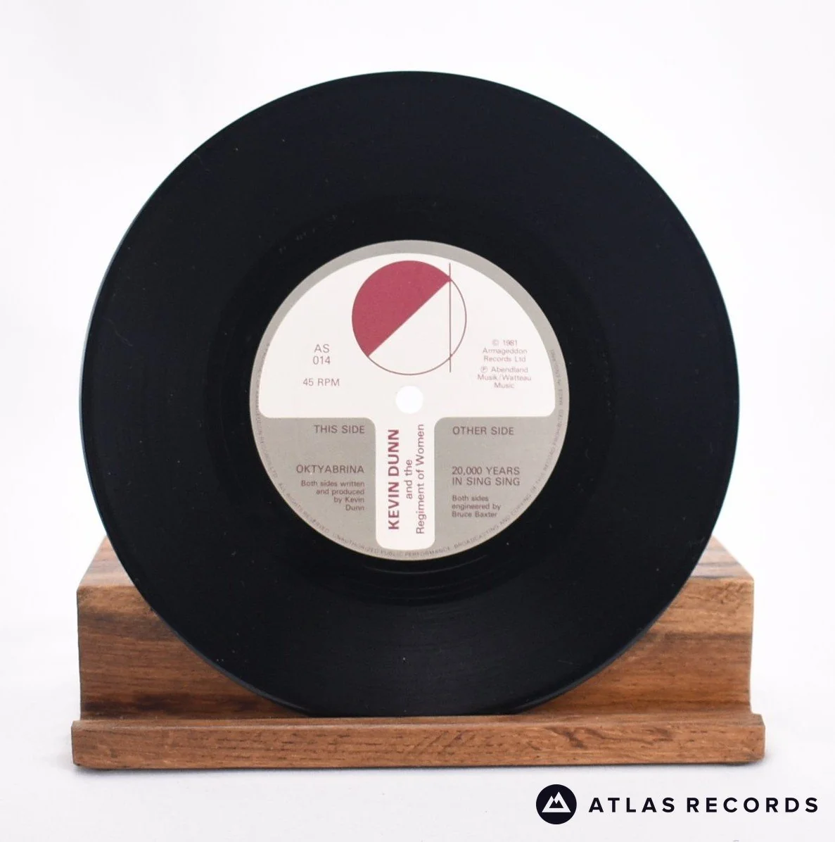 Kevin Dunn And The Regiment Of Women - Oktyabrina / 20,000 Years In Sing Sing - 7" Vinyl Record - VG+/EX - Image 3