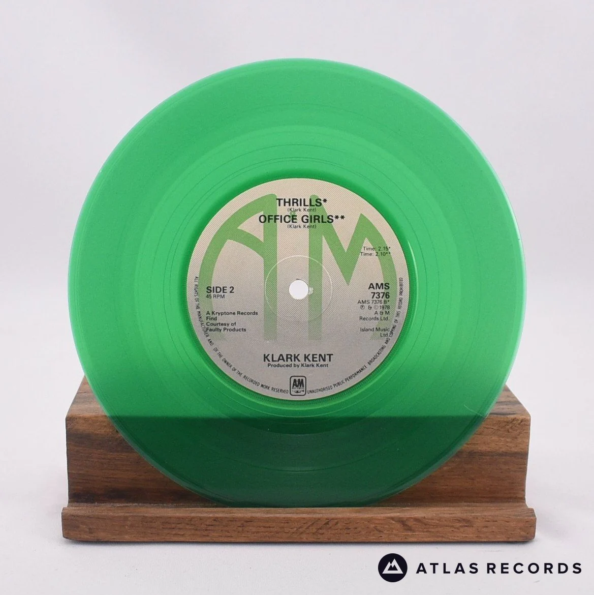 Klark Kent - Don't Care - Green 7" Vinyl Record - EX - Image 2