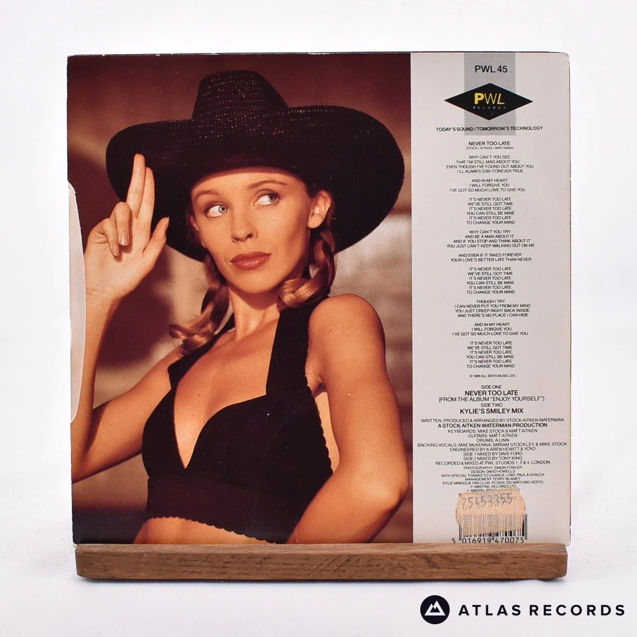 Kylie Minogue - Never Too Late - 7" Vinyl Record - EX/EX - Image 2