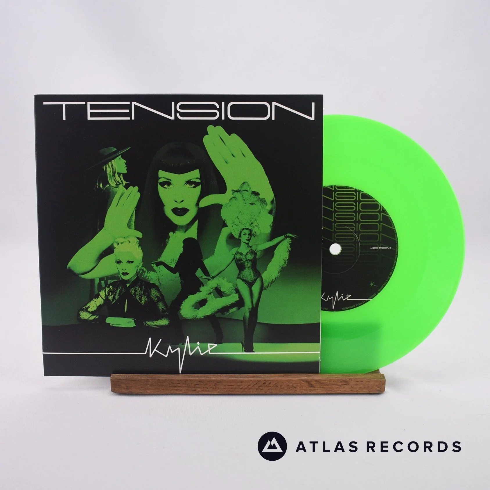 Kylie Minogue - Tension - Green Fluorescent 7" Vinyl Record - NM/NM
