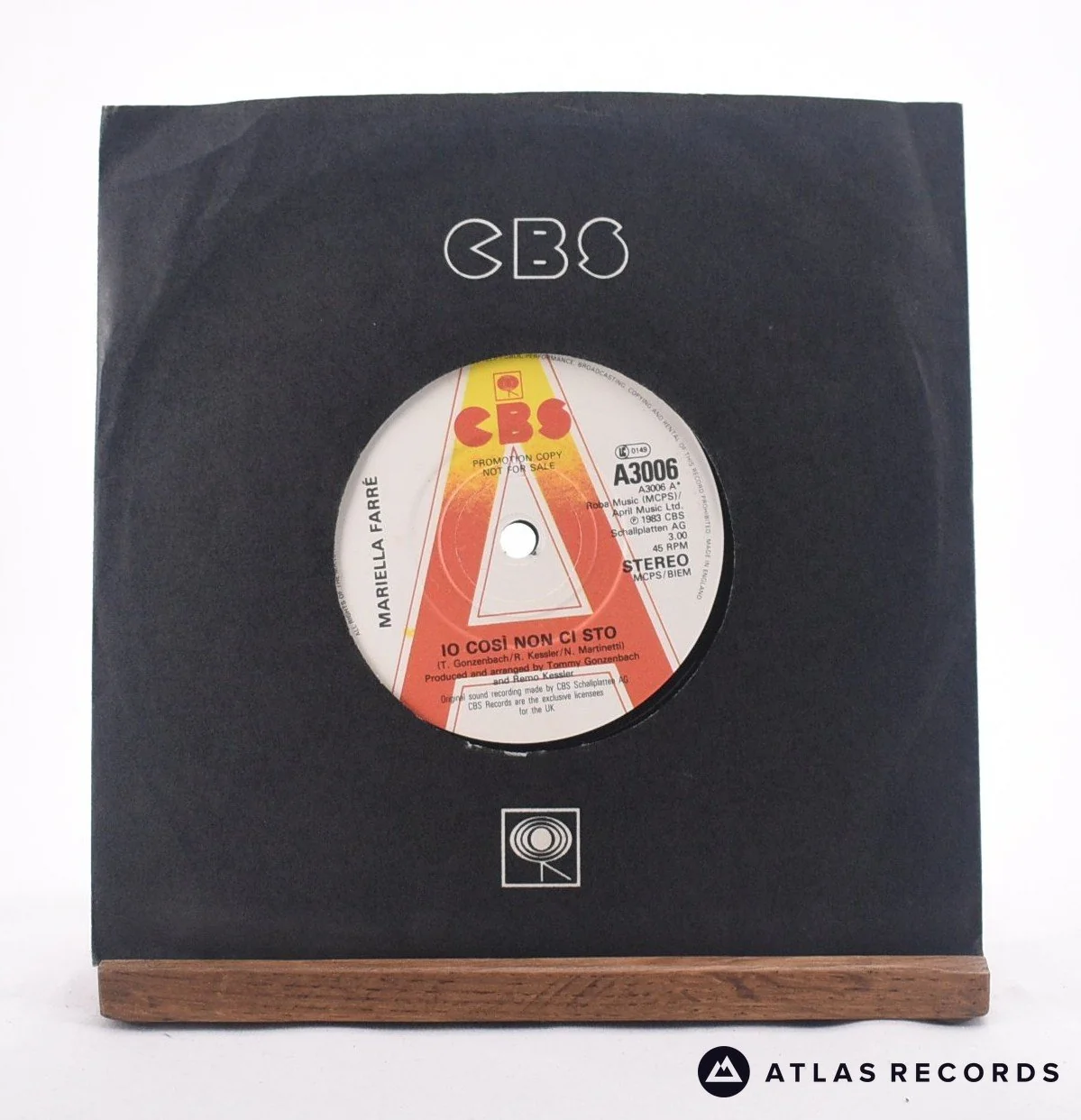 Mariella Farré - Io Cosi Non Ci Sto - Promo 7" Vinyl Record - VG+/EX