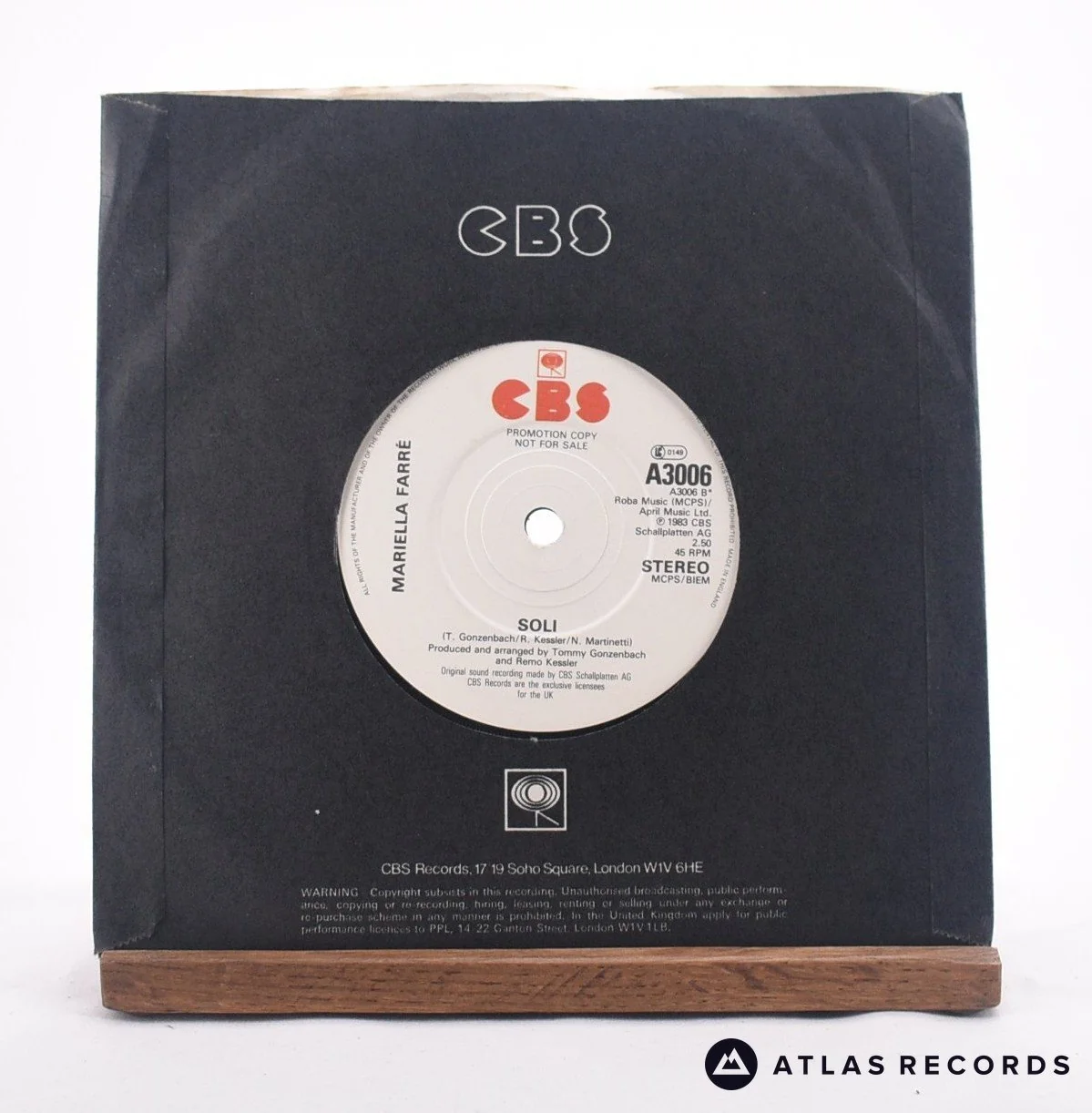 Mariella Farré - Io Cosi Non Ci Sto - Promo 7" Vinyl Record - VG+/EX - Image 2