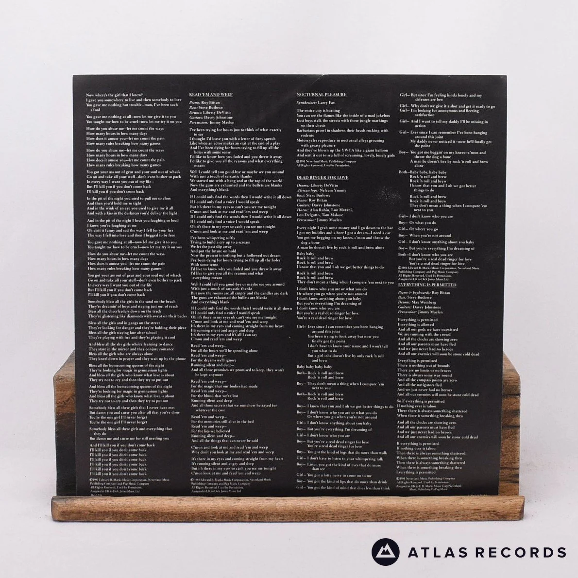 Meat Loaf - Dead Ringer - Lyric Sheet LP Vinyl Record - EX/EX - Image 5