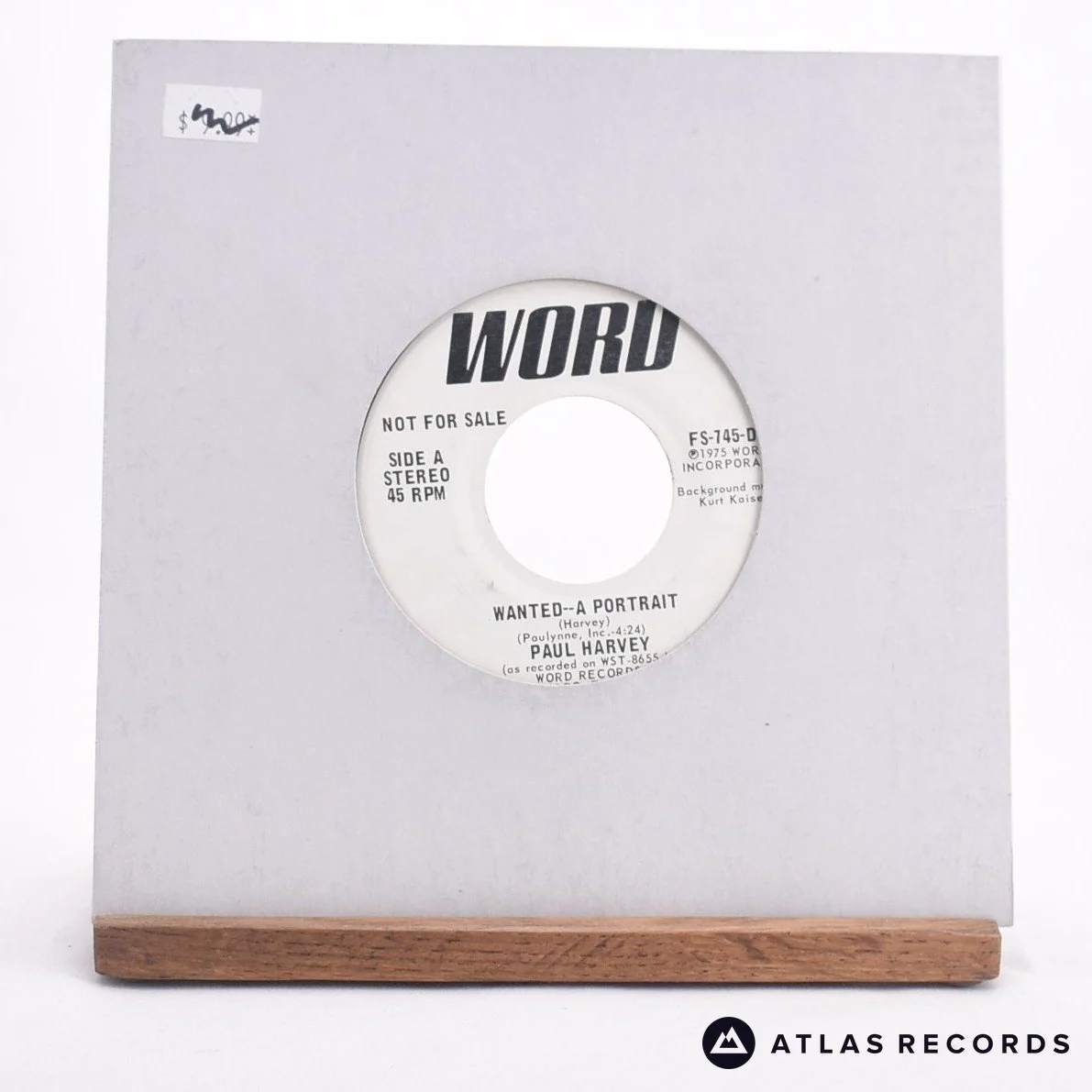 Paul Harvey - Wanted--A Portrait - Promo 7" Vinyl Record - VG+