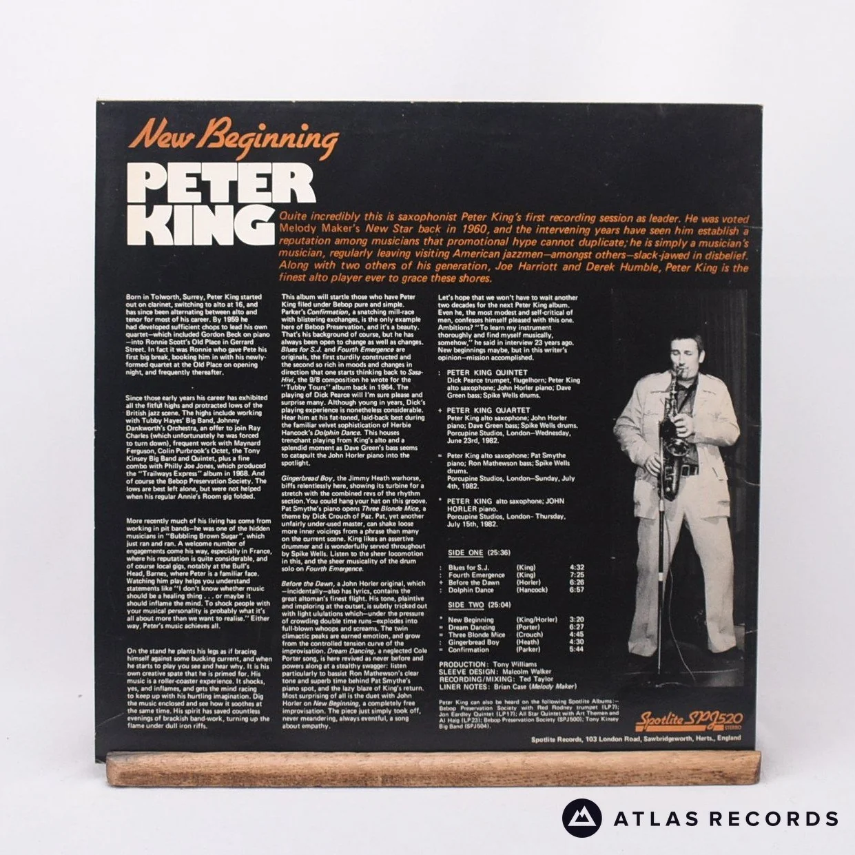 Peter King - New Beginning - Signed LP Vinyl Record - VG+/VG+ - Image 2
