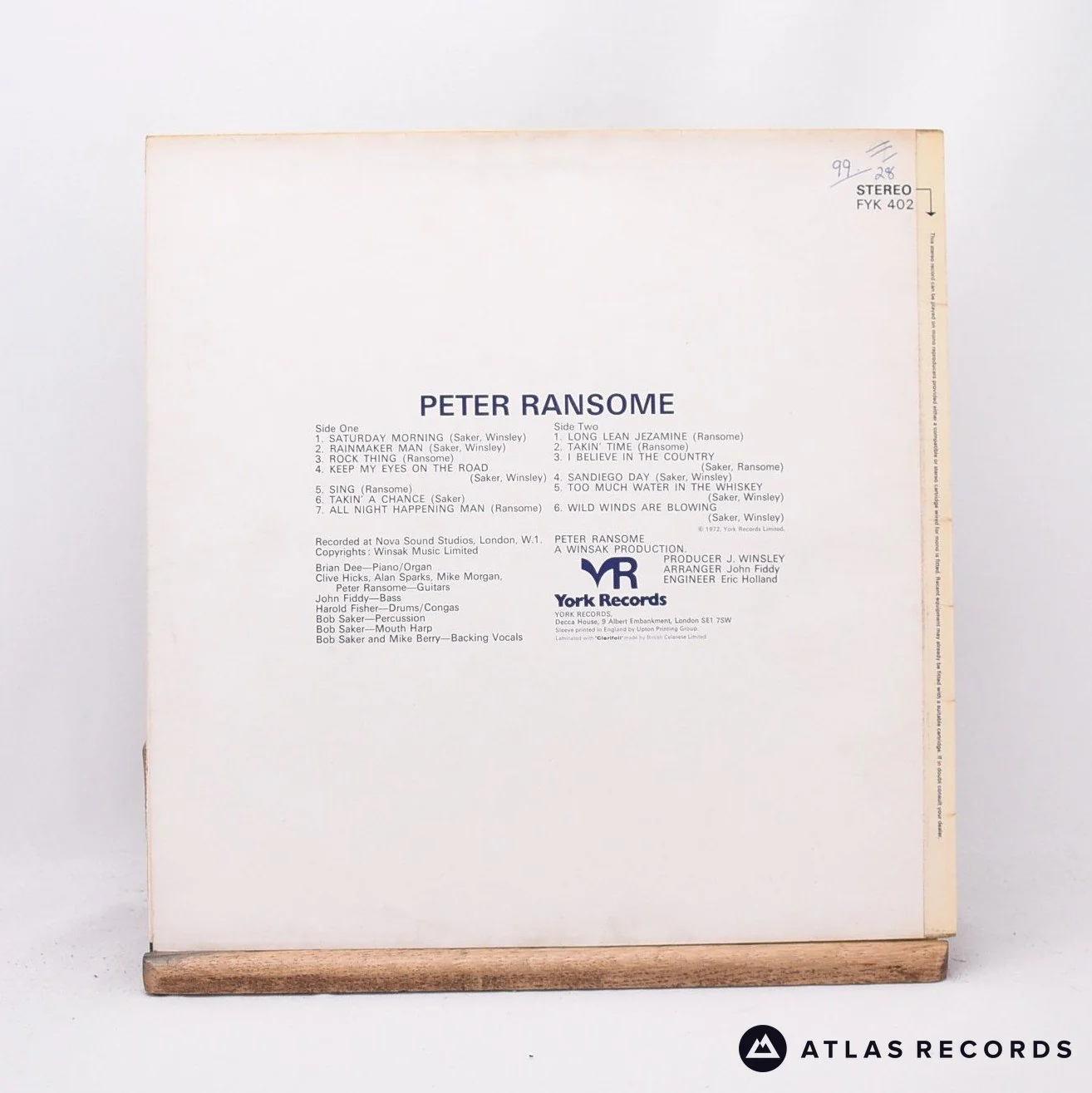 Peter Ransome - Peter Ransome - LP Vinyl Record - EX/VG+ - Image 2