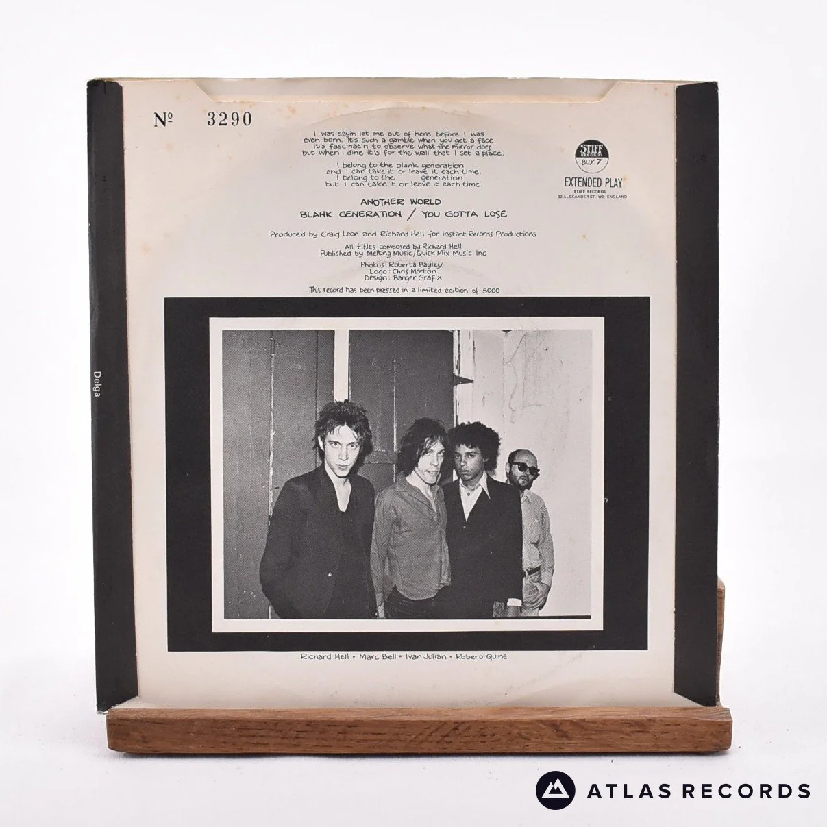 Richard Hell - Another World - 7" EP Vinyl Record - VG+/EX - Image 2