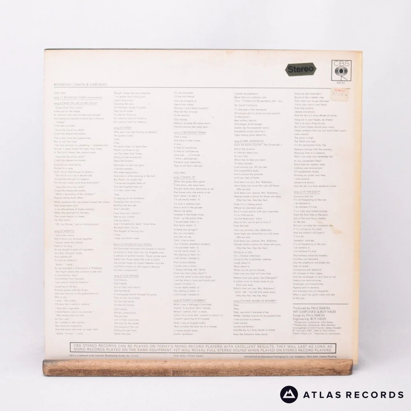 Simon & Garfunkel - Bookends - Reissue LP Vinyl Record - EX/VG+ - Image 2