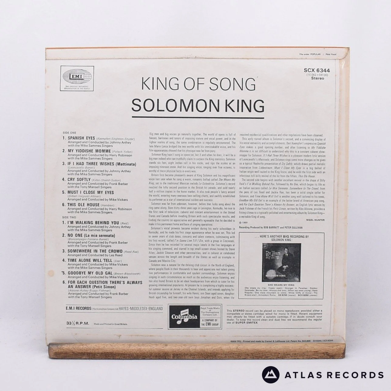 Solomon King - King Of Song - LP Vinyl Record - EX/EX - Image 2
