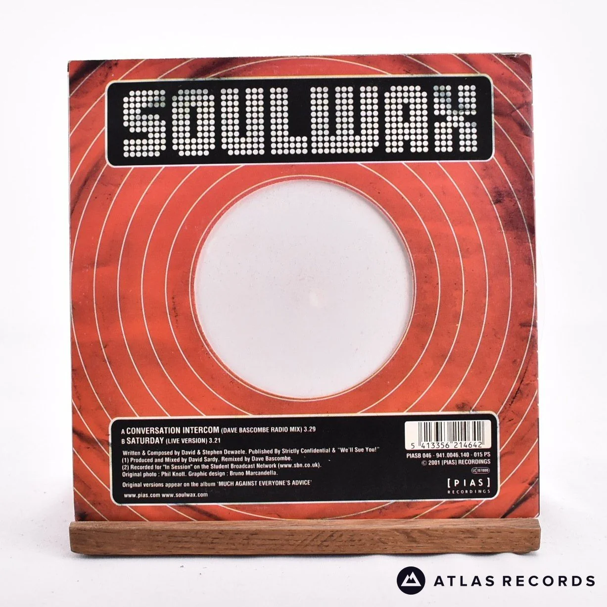 Soulwax - Conversation Intercom - Clear 7" Vinyl Record - NM/NM - Image 2