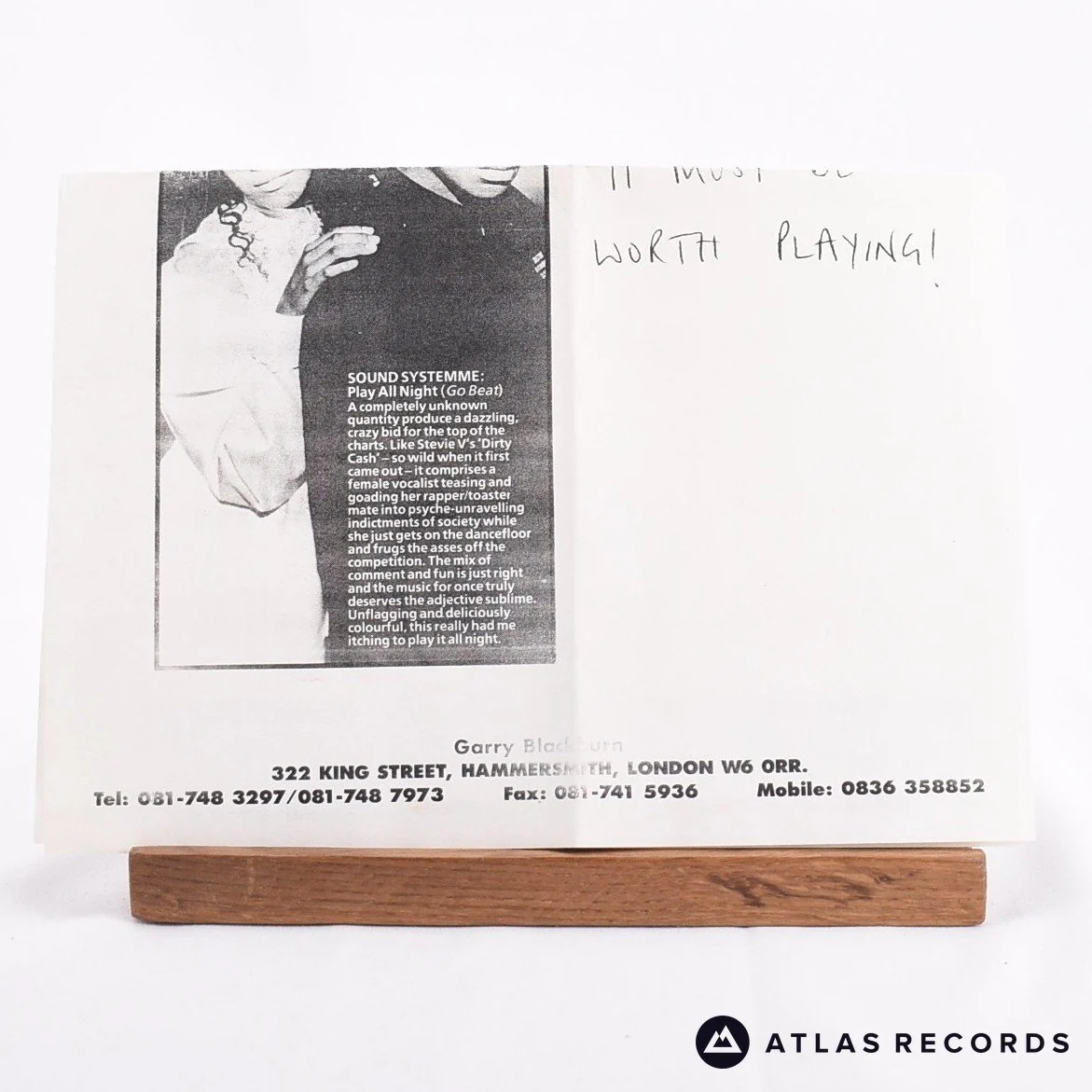 Sound Systemme - Play All Night - Release Note 7" Vinyl Record - EX/NM - Image 6