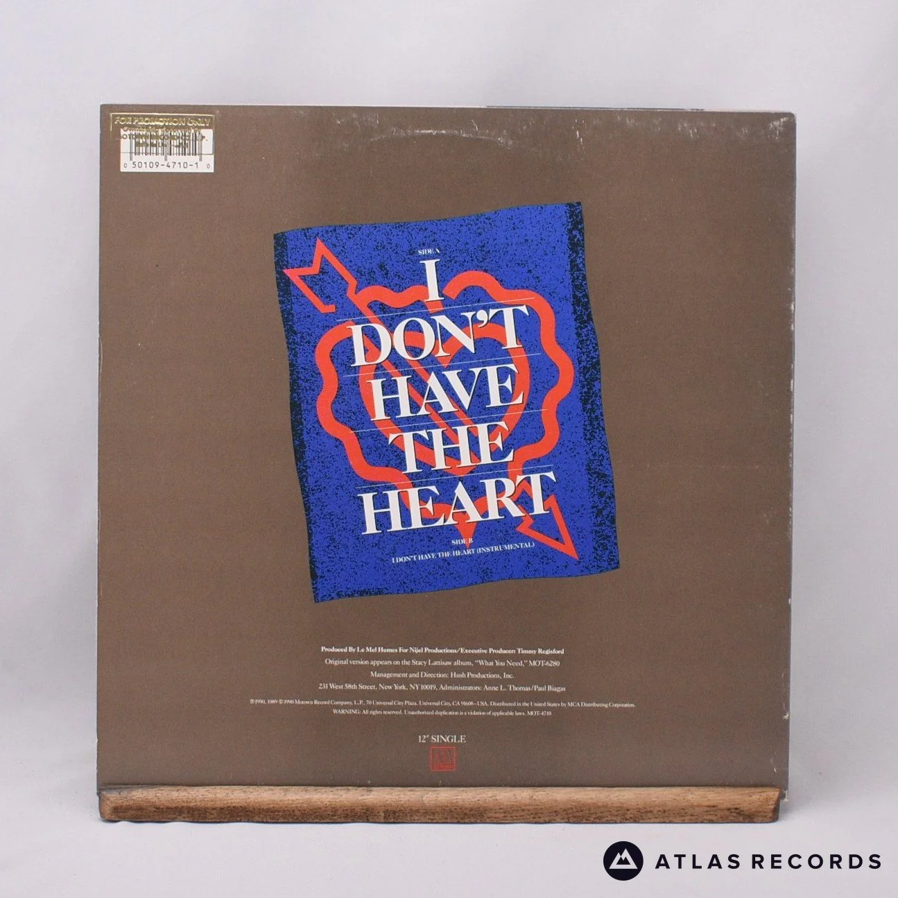 Stacy Lattisaw - I Don't Have The Heart - 12" Vinyl Record - VG+/EX - Image 2