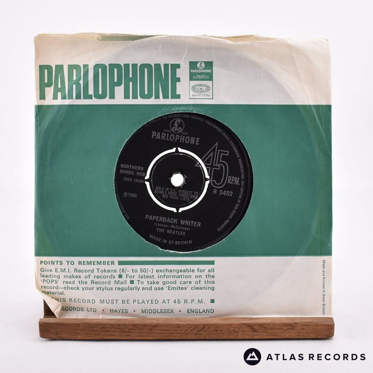 The Beatles - Paperback Writer - Mono 7" Vinyl Record - VG+/VG+