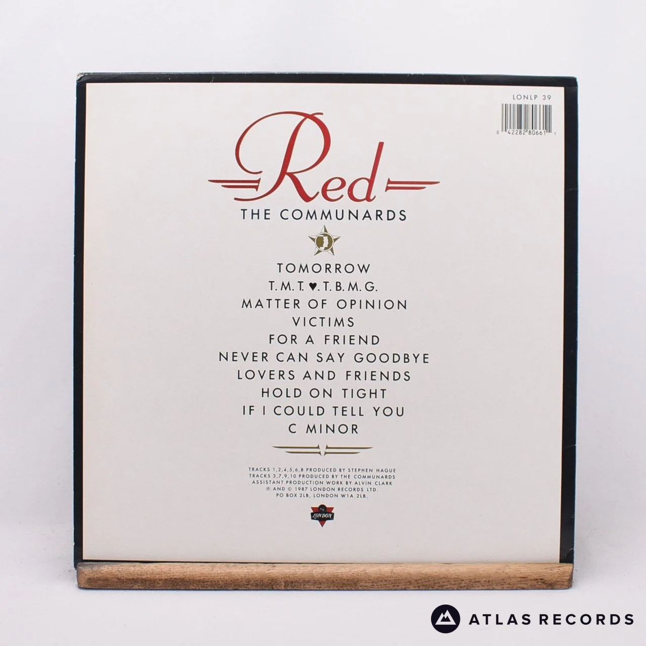 The Communards - Red - Embossed Sleeve Lyric Sheet LP Vinyl Record - EX/VG+ - Image 2