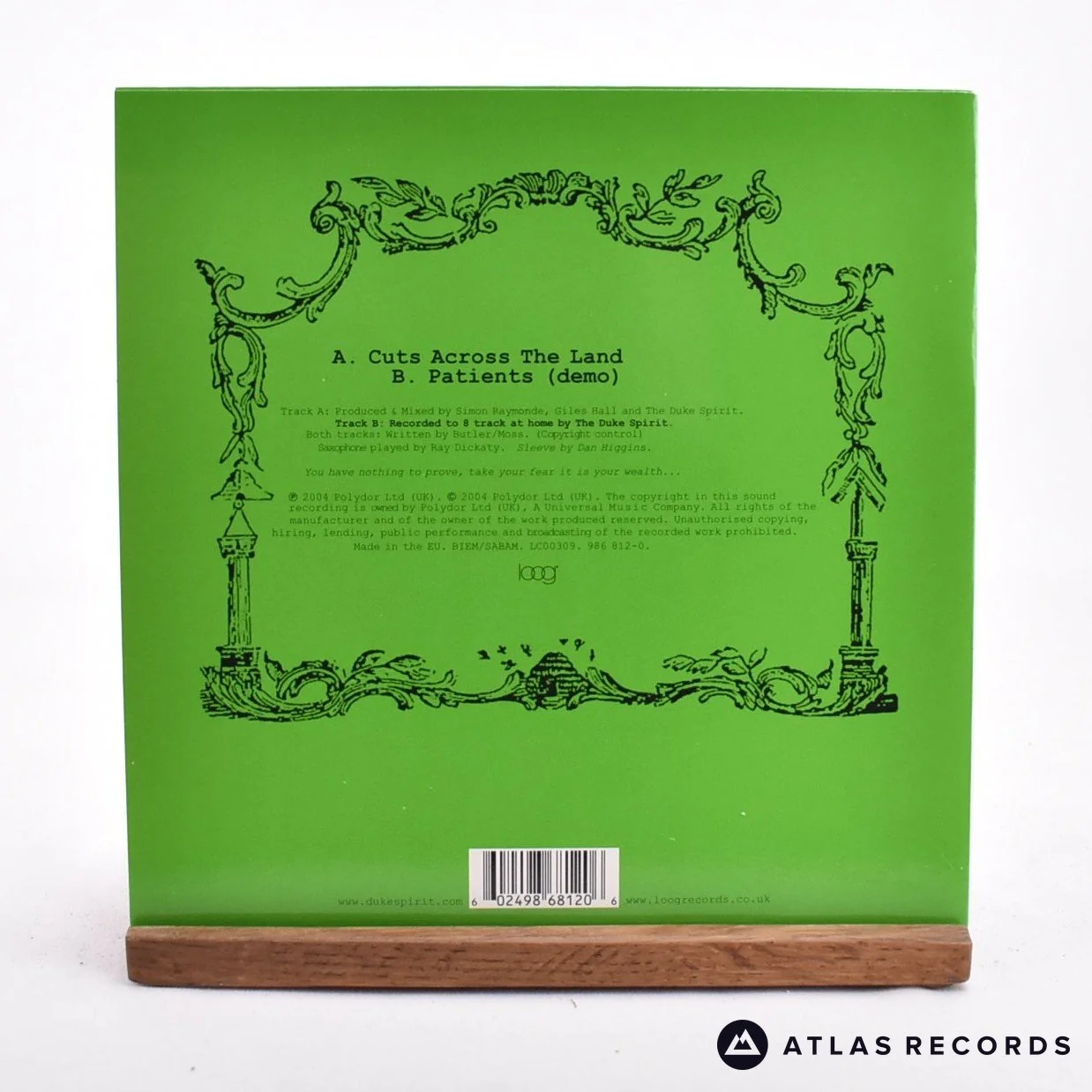 The Duke Spirit - Cuts Across The Land - Lime Green 7" Vinyl Record - NM/NM - Image 2